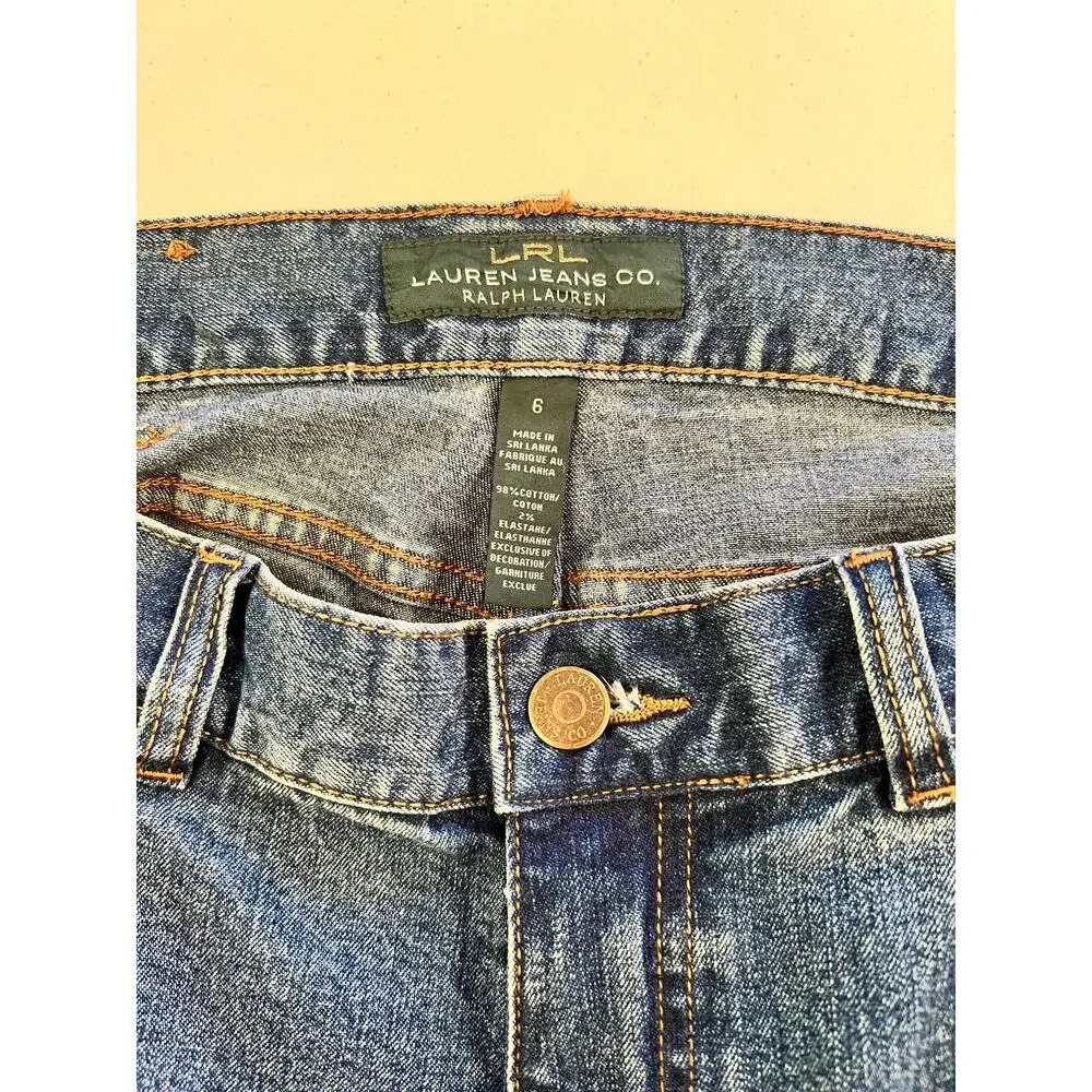 LRL Lauren Ralph Lauren Women's Classic Straight Jeans High Rise Size 6X29 - Picture 4 of 7